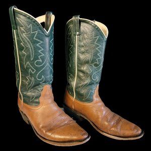 Brown and Green Western Boots - M 9.5 / W 11